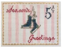 click here to view larger image of Vintage Stamp Collection - Ice Skates (hand painted canvases)