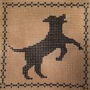 click here to view larger image of Jumping Lab (black on tan) (hand painted canvases)