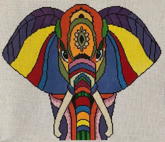 click here to view larger image of Colorful Elephant (hand painted canvases)