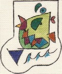 click here to view larger image of Picasso Fish Mini Sock (hand painted canvases)