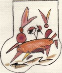 click here to view larger image of Picasso Crab Mini Sock (hand painted canvases)