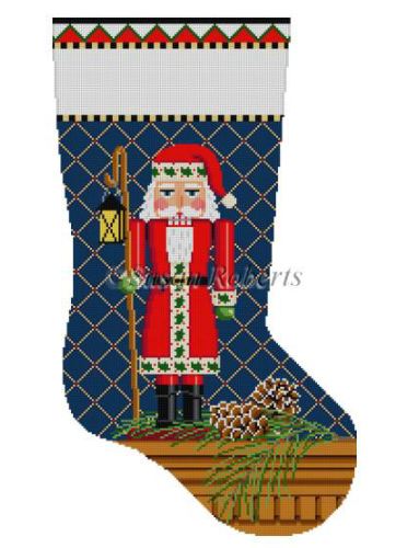 click here to view larger image of Santa Nutcracker Stocking (hand painted canvases)