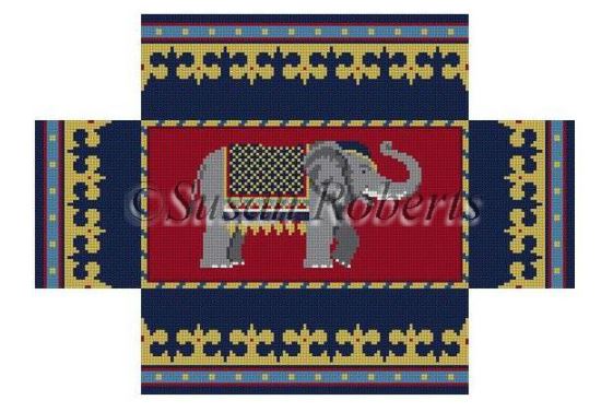 click here to view larger image of Elephant Brick Cover (hand painted canvases)