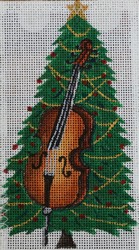 click here to view larger image of Cello w/Christmas Tree (hand painted canvases)