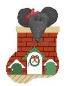 click here to view larger image of Mouse House w/Mouse Mini Sock (hand painted canvases)