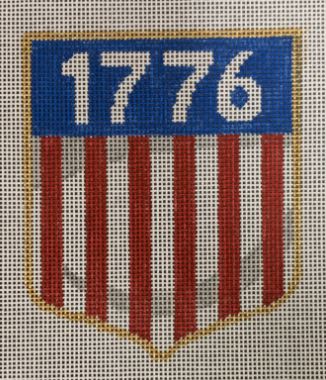 click here to view larger image of Patriotic Ornaments - 1776 Shield (hand painted canvases)