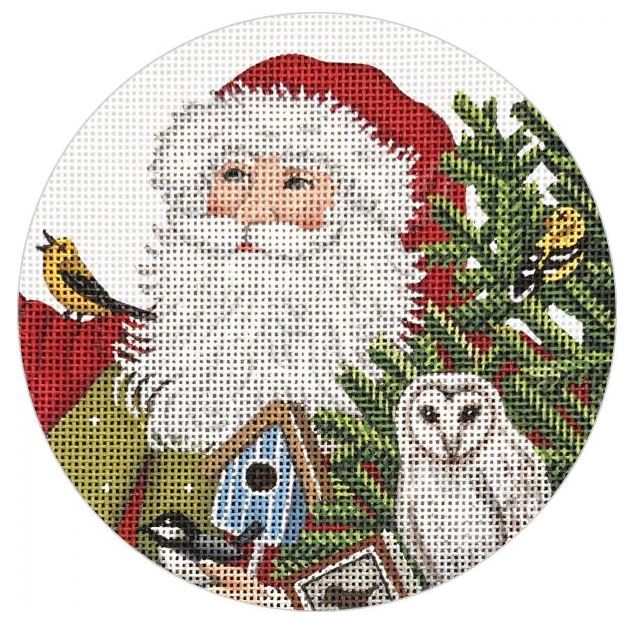 click here to view larger image of Santa Birds Round (hand painted canvases)