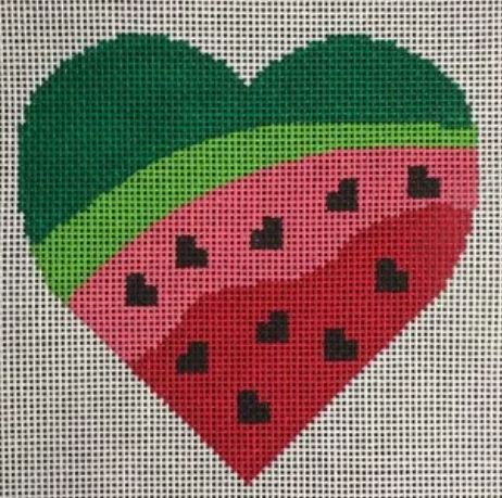 click here to view larger image of Heart - Watermelon (hand painted canvases)