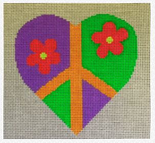 click here to view larger image of Heart - Peace Sign (hand painted canvases)