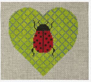click here to view larger image of Heart - Ladybug (hand painted canvases)