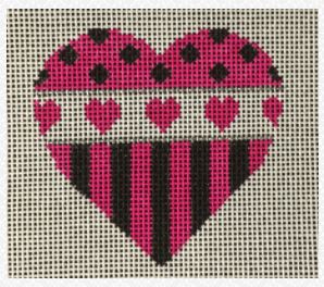 click here to view larger image of Heart - Pink/Black (hand painted canvases)