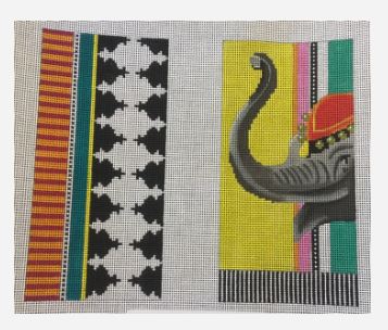 click here to view larger image of Elephant/Pattern Eyeglass Case (hand painted canvases)