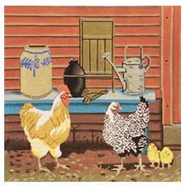 click here to view larger image of Chicken Family (hand painted canvases)