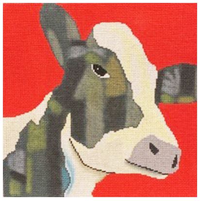 click here to view larger image of Cow on Red (hand painted canvases)