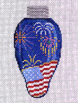 click here to view larger image of Lightbulb Ornament - Fireworks  (hand painted canvases)