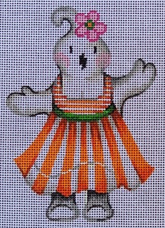 click here to view larger image of Ghost w/Orange Stripe Dress (hand painted canvases)