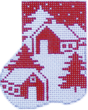 click here to view larger image of Petite Christmas Silhouette Sock (hand painted canvases)