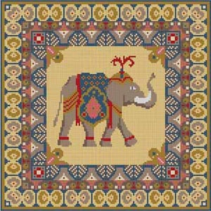 click here to view larger image of Elephant and Border (hand painted canvases)