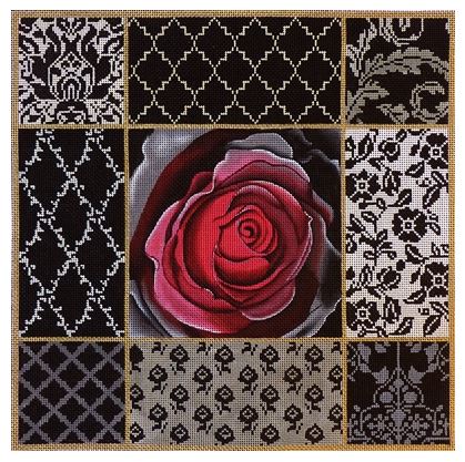 click here to view larger image of Deep Red Rose Collage (hand painted canvases)