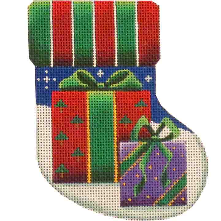 click here to view larger image of Presents Mini Sock (hand painted canvases)