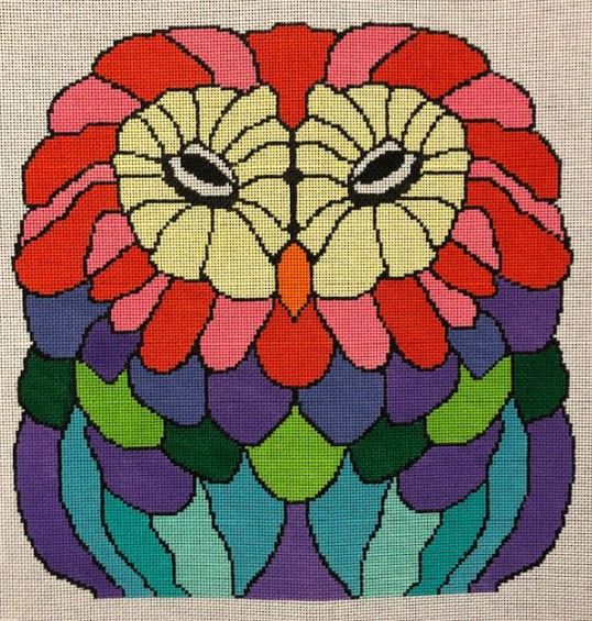click here to view larger image of Colorful Owl (hand painted canvases)