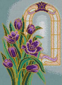 click here to view larger image of Stained Glass Tulips (hand painted canvases)