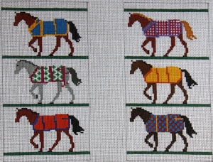 click here to view larger image of Horse Blankets Eyeglass Case (hand painted canvases)