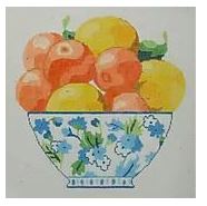 click here to view larger image of Citrus in a Bowl (hand painted canvases)