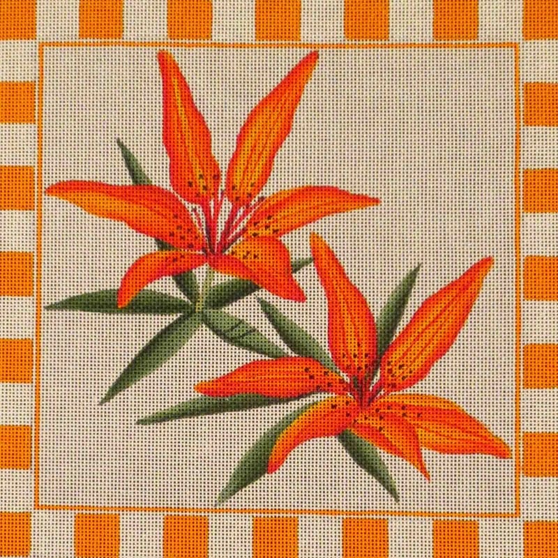 click here to view larger image of Orange Flower (hand painted canvases)