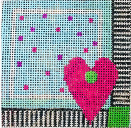 click here to view larger image of Fuchsia Heart (hand painted canvases)