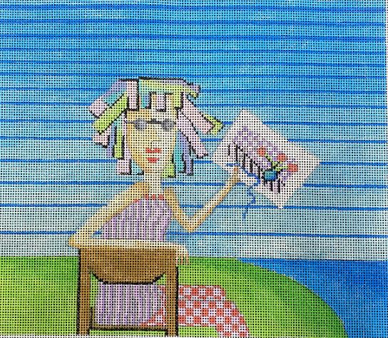click here to view larger image of Stitching by the Sea (hand painted canvases)