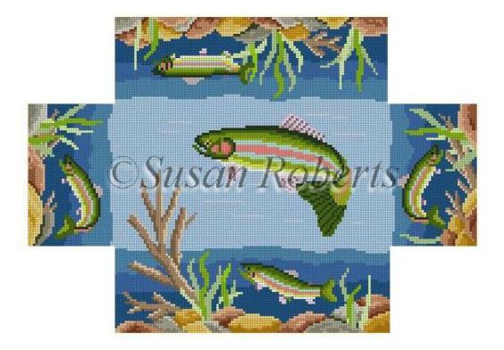click here to view larger image of Riverbed Rainbow Trout (hand painted canvases)