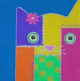 click here to view larger image of Patchwork Kitty 1 (hand painted canvases)