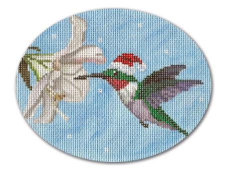 click here to view larger image of Hummingbird w/ Santa Hat (hand painted canvases)