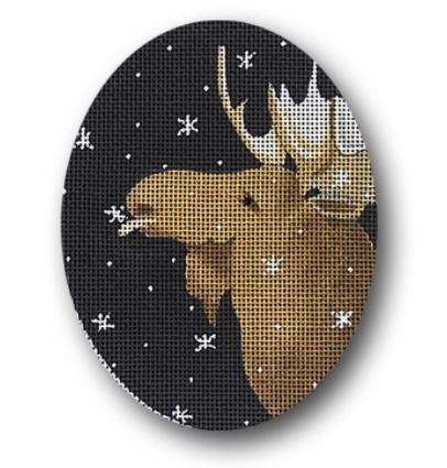 click here to view larger image of Moose Catching Snowflakes (hand painted canvases)