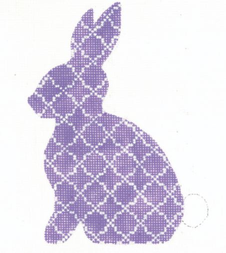 click here to view larger image of Lavender Quatrefoil Standing Hare   (hand painted canvases)