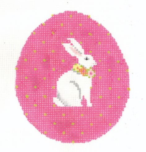 click here to view larger image of Fuchsia Pin-Dot Bunny Egg (hand painted canvases)