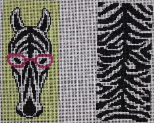 click here to view larger image of Eye Glass Case - Zebra (hand painted canvases)