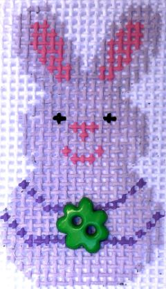 click here to view larger image of Mini - Lavender Bunny Smiles (hand painted canvases)
