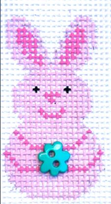 click here to view larger image of Mini - Pink Bunny Smiles (hand painted canvases)