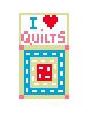 click here to view larger image of I Love Quilts (hand painted canvases)