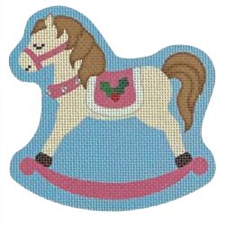 click here to view larger image of Holly Rocking Horse - Pink (printed canvas)