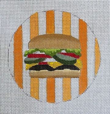click here to view larger image of Cheeseburger Round (hand painted canvases)