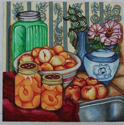 click here to view larger image of Canned Peaches (hand painted canvases)