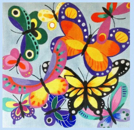 click here to view larger image of Butterflies (hand painted canvases)