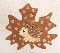 click here to view larger image of Hedgehog on Maple Leaf (hand painted canvases)
