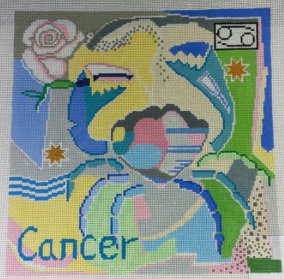 click here to view larger image of Zodiac - Cancer (hand painted canvases)