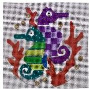 click here to view larger image of Sea Horses (hand painted canvases)