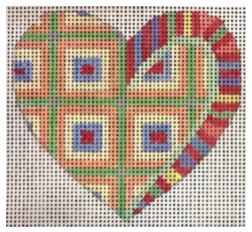 click here to view larger image of Heart Ornament 238 (hand painted canvases)