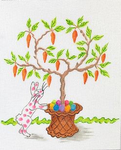 click here to view larger image of Pink Spotted Easter Bunny (hand painted canvases 2)